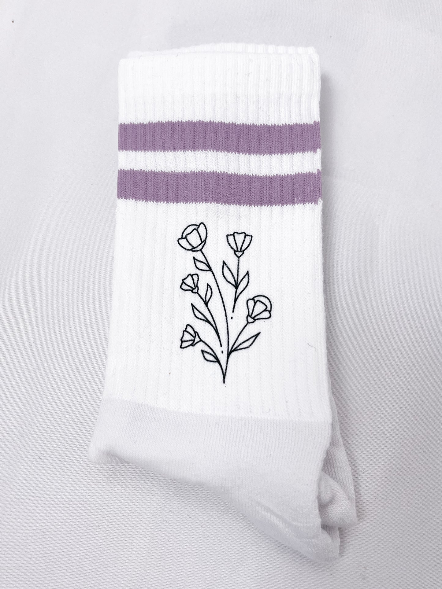 Boho Blumen Socke lila