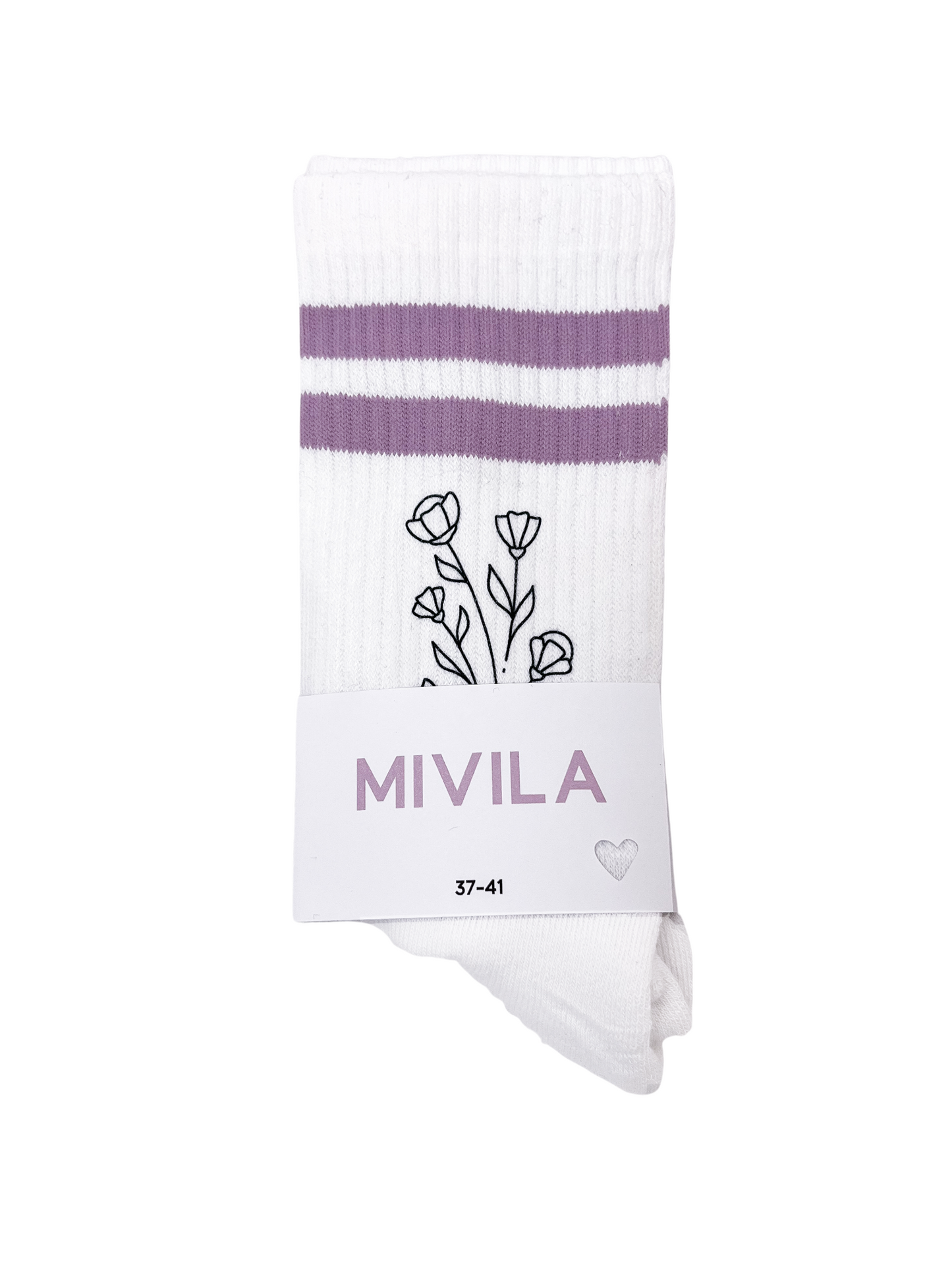Boho Blumen Socke lila